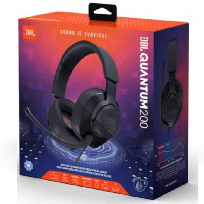 JBL QUANTUM 200, Audífonos GAMER Wireless BT Negro - JBLQUANTUM200BLKAM