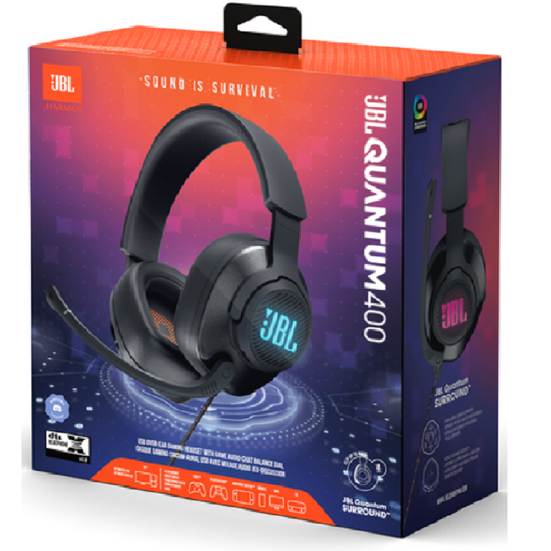 JBL QUANTUM 400, Audífono Gamer Inalámbrico BT Negro - JBLQUANTUM400BLKAM