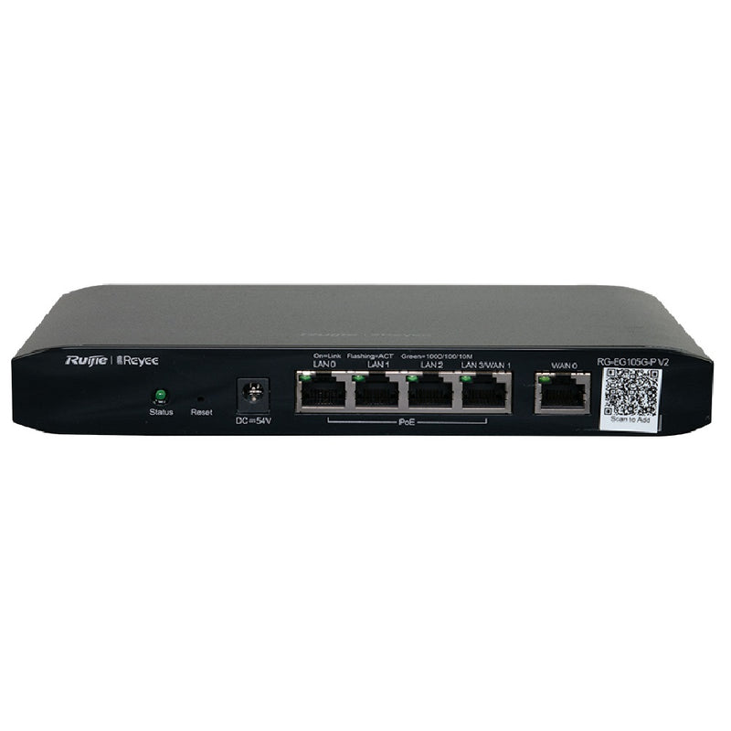 RUIJIE RG-EG105G-P V2 Router 5 puertos Gigabit: 4 POE 54w y 1 Wan 600Mbps gestión en nube free