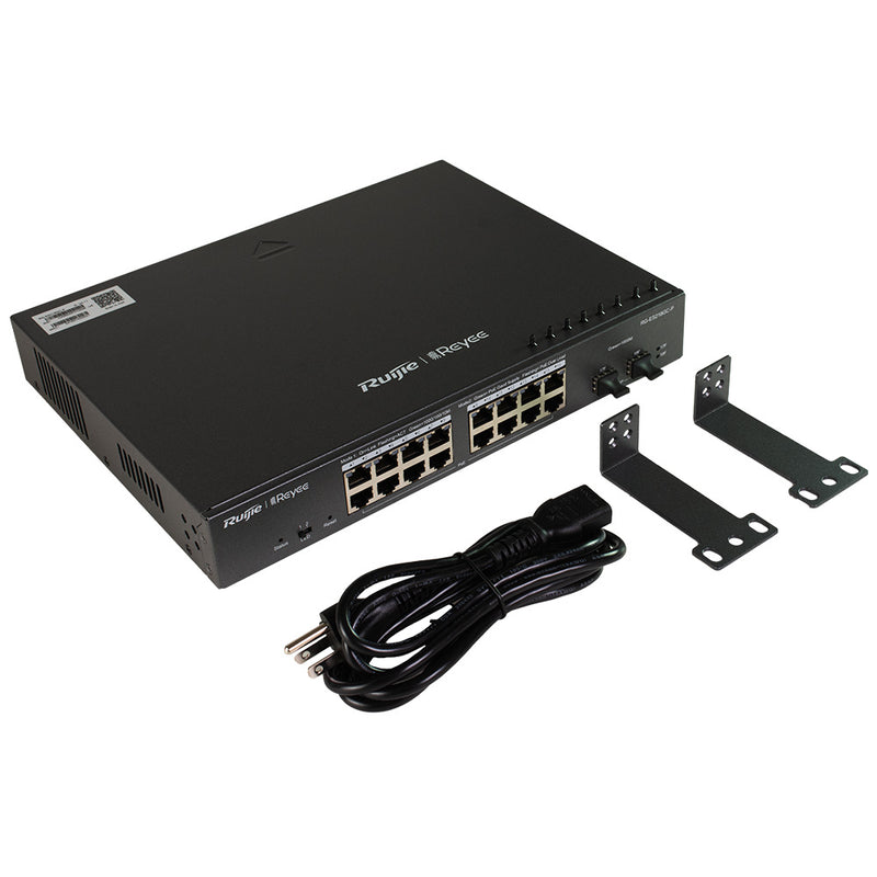 RUIJIE RG-ES218GC-P Switch 16 puertos Gigabit POE/POE+ 240w y 2SFP 1Gb capa 2 gestión en nube free