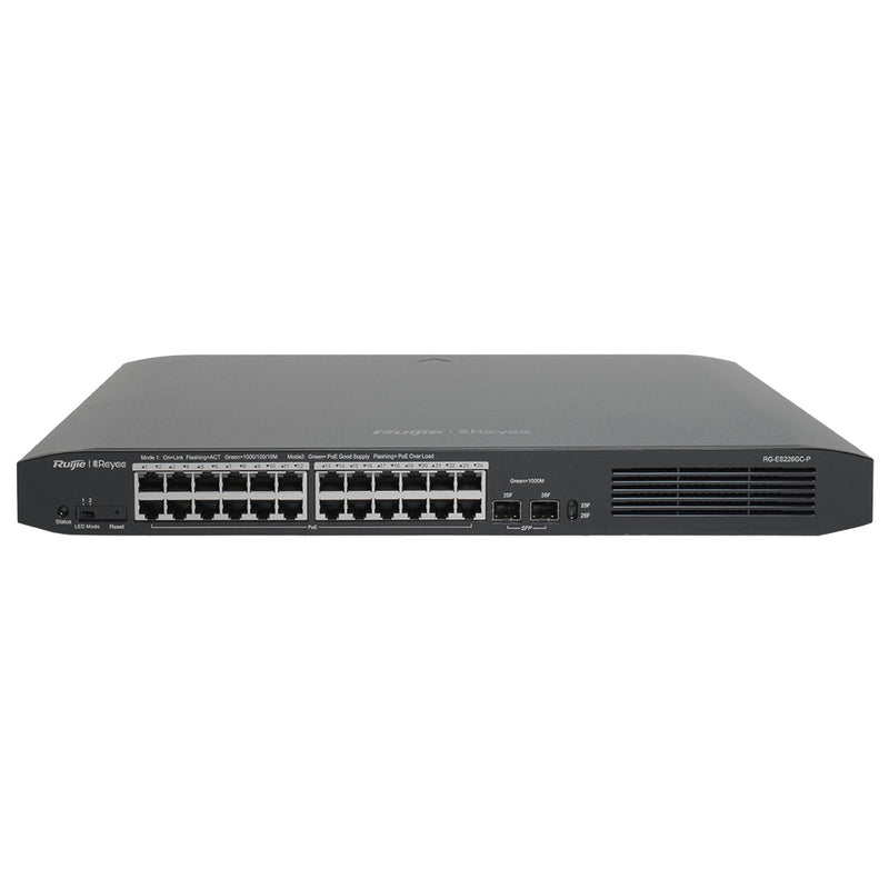 RUIJIE RG-ES226GC-P Switch 24 puertos POE/POE+ 370w Gigabit y 2 SFP 1Gb gestión en nube free