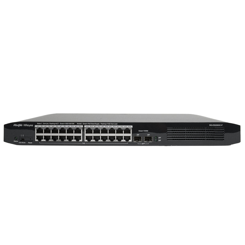 RUIJIE RG-ES226GC-P Switch 24 puertos POE/POE+ 370w Gigabit y 2 SFP 1Gb gestión en nube free