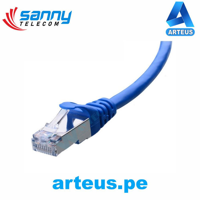 SANNY TELECOM ST-1.1BC6-SR45 - PATCH CORD DE 30 CENTIMENTROS COLOR AZUL CAT 6 CONECTOR BLINDADO - ARTEUS