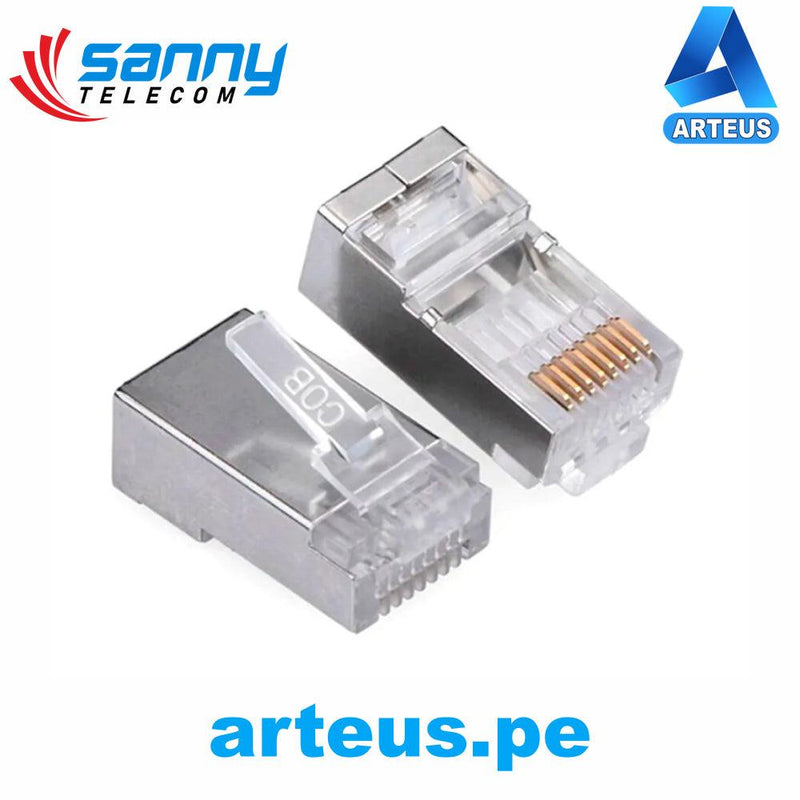 SANNY TELECOM ST-SR-C6-100 - CONECTOR RJ45 CATEGORIA6 BLINDADO - 100UND - ARTEUS