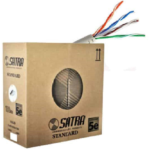 SATRA 0201013006 Cable UTP CAT 5E cobre sólido 24awg gris x 305mts