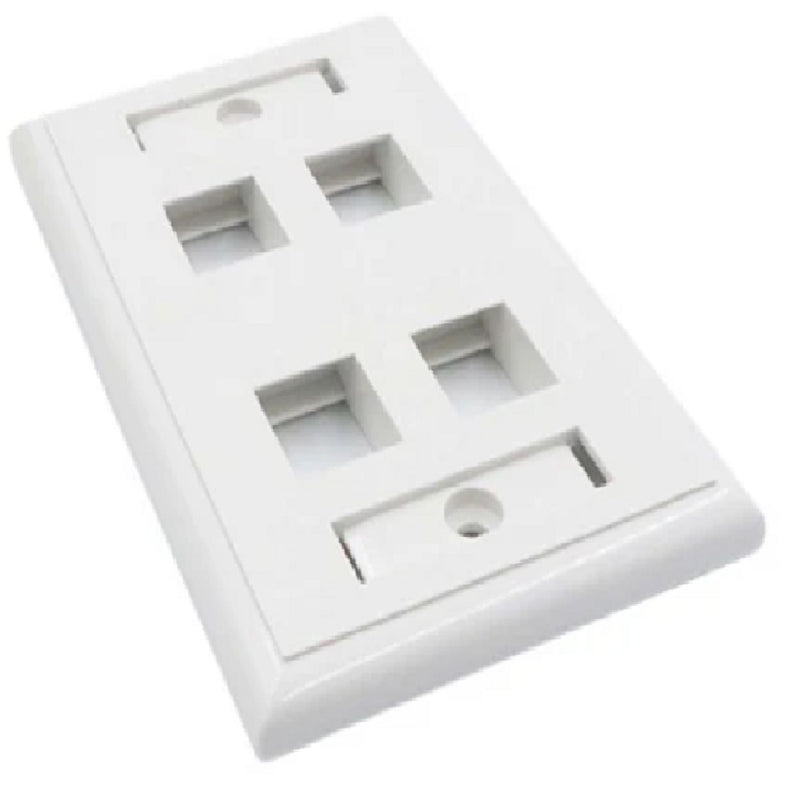 SATRA 111030401, Faceplate Placa Fronta de Pared Identik 4 Puntos Blanco