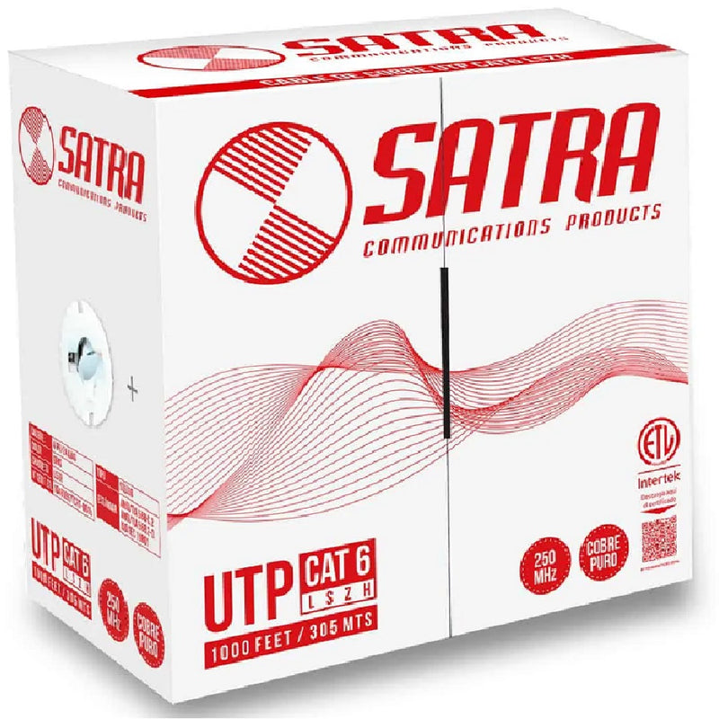 SATRA 0212021111, Cable UTP CAT 6 LSZH-1 Cobre 24AWG Gris x 305mts