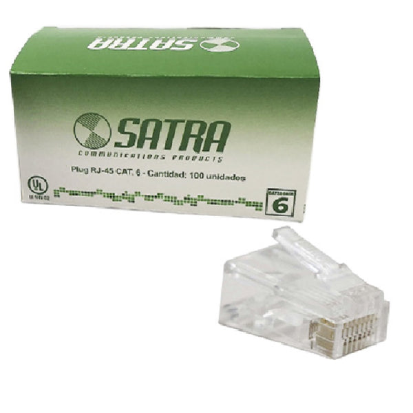 SATRA 102040001 Conector Plug RJ45 CAT 6 caja x 100unid