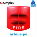 Sirena direccionable SIMPLEX 49AO-WRF para uso en pared color rojo - ARTEUS