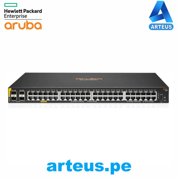 Switch Aruba 6100 de 48 puertos HPE ARUBA JL675A Conmutador Clase 4 PoE 4 SFP+ 370W - ARTEUS