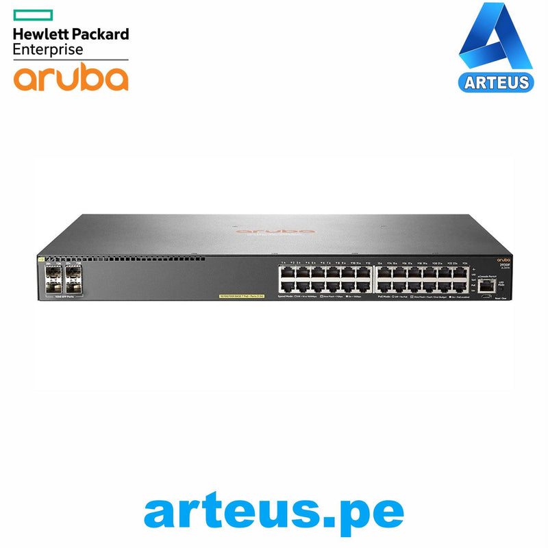 Switch Conmutador de 24 puertos POE RJ45-Giba + 4 puertos SFP HPE ARUBA 2930F/JL261A. Potencia 370w. Capa 3 - ARTEUS