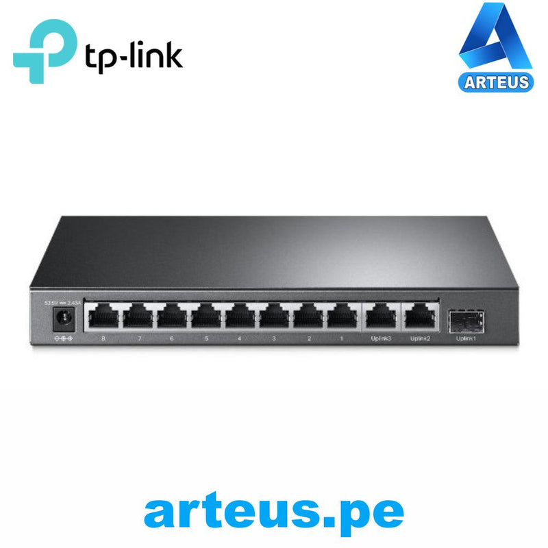 Switch gigabit de 10 puertos con 8 puertos POE+ TP-LINK SG1210MP 1 puerto combo SFP/RJ45 gigabit 123W hasta 250mts en modo extendido - ARTEUS