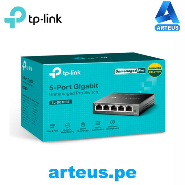 Switch gigabit inteligente de 5 puertos TP-LINK SG105E 10/100/1000Mbps auto MDI/MDIX - ARTEUS