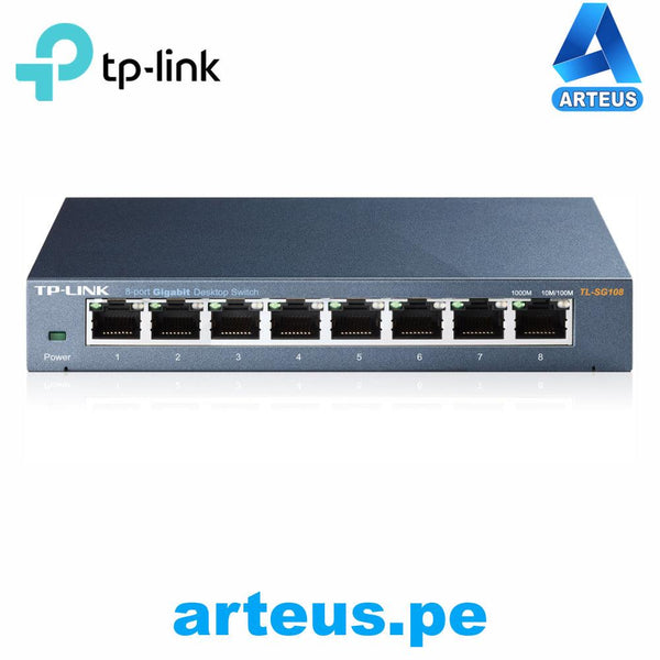 Switch gigabit inteligente de 8 puertos TP-LINK SG108E 10/100/1000Mbps auto MDI/MDIX - ARTEUS