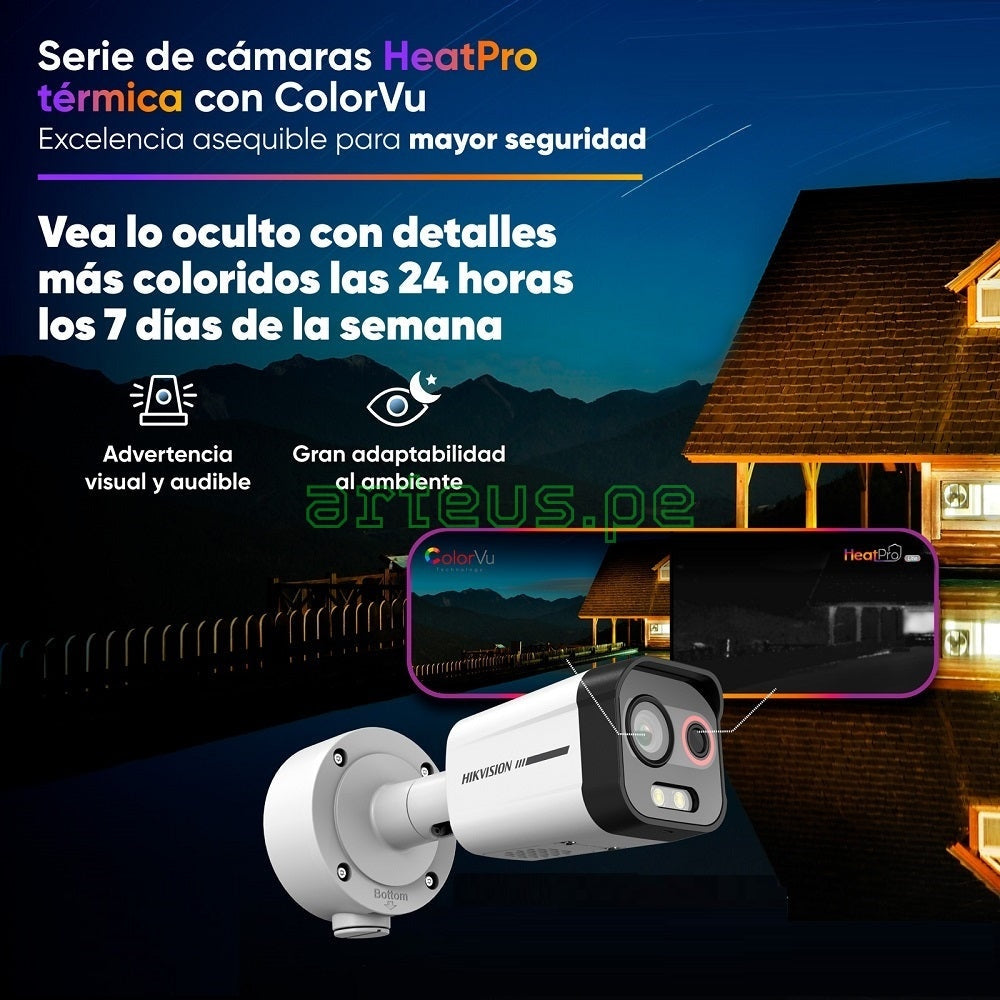 HIKVISION DS-2TD2608-2/QA/FP Cámara de Seguridad IP 4MP Térmico IR30 Alarma Acusense