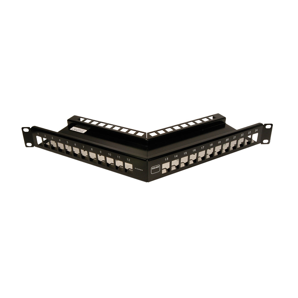 SIEMON TM-PNLZA-24-01 Patch Panel TERA-MAX, de 24p Modular, Angulado, Negro 1UR