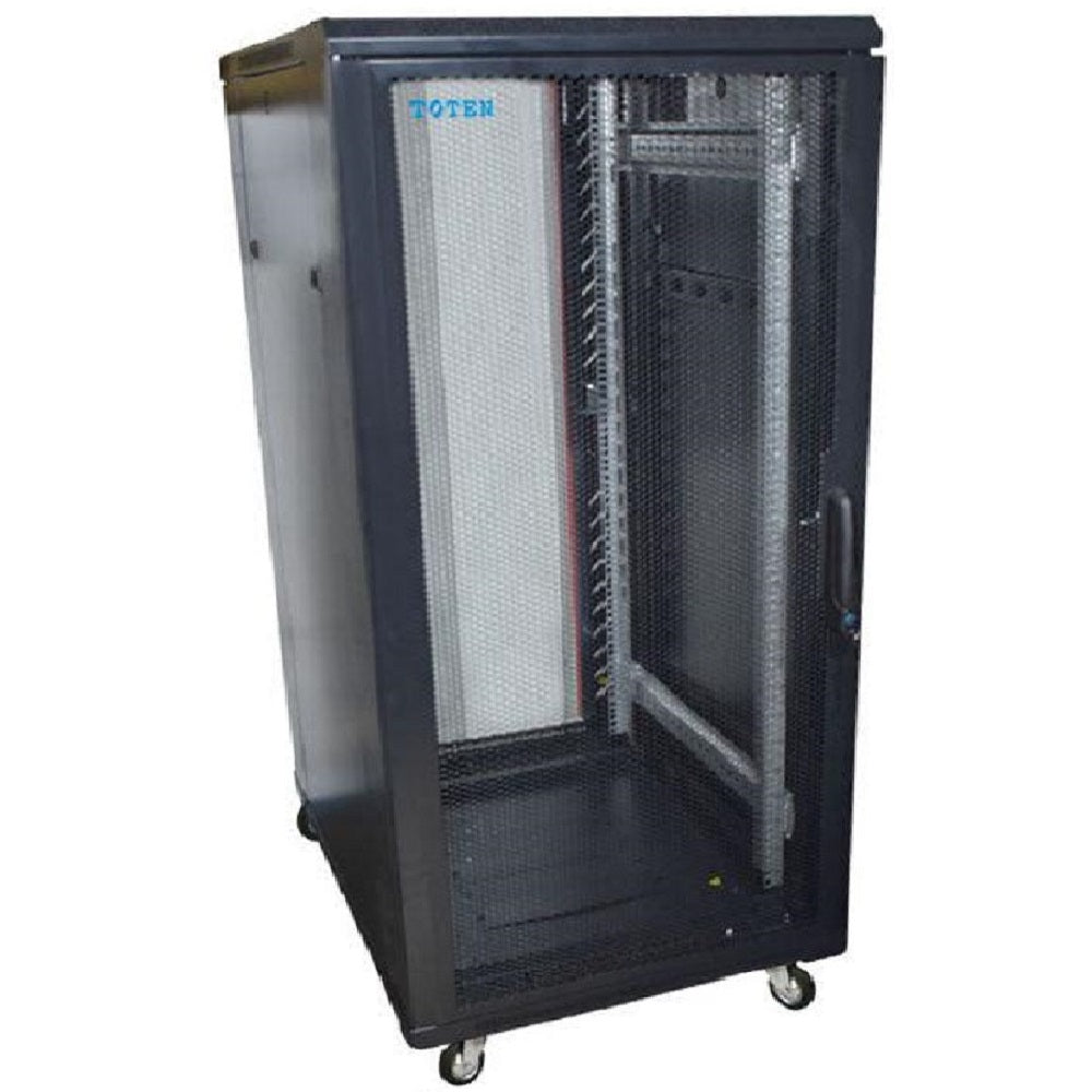TOTEN G3.6832.9601 Gabinete de Piso 32RU Puerta delantera y posterior microperforadas 1.50(Alt) x 0.60(Anc) x 0.80(P)