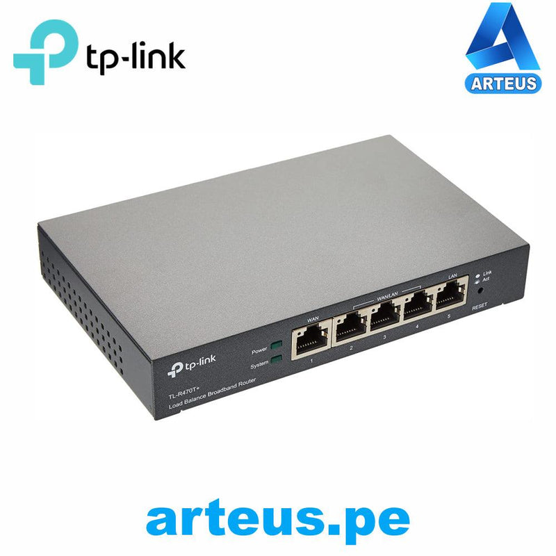 TP-LINK TL-R470T+ Router balanceador de banda ancha 10k sesiones concurrentes 3 puertos WAN/LAN intercambiables - ARTEUS