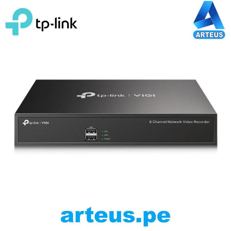 TP-LINK VIGI NVR1008H - Nvr Grabador de 8 canales VIGI 5MP 1 bahias para disco duro hasta 10TB ONVIF H265+ - ARTEUS