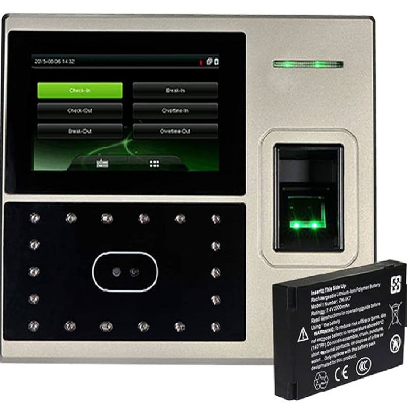 ZKTECO UFACE800PLUS, Control de Asistencia y Acceso Biométrico:Rostro+Huella+Palma+Tarjeta Inc Batería RJ45