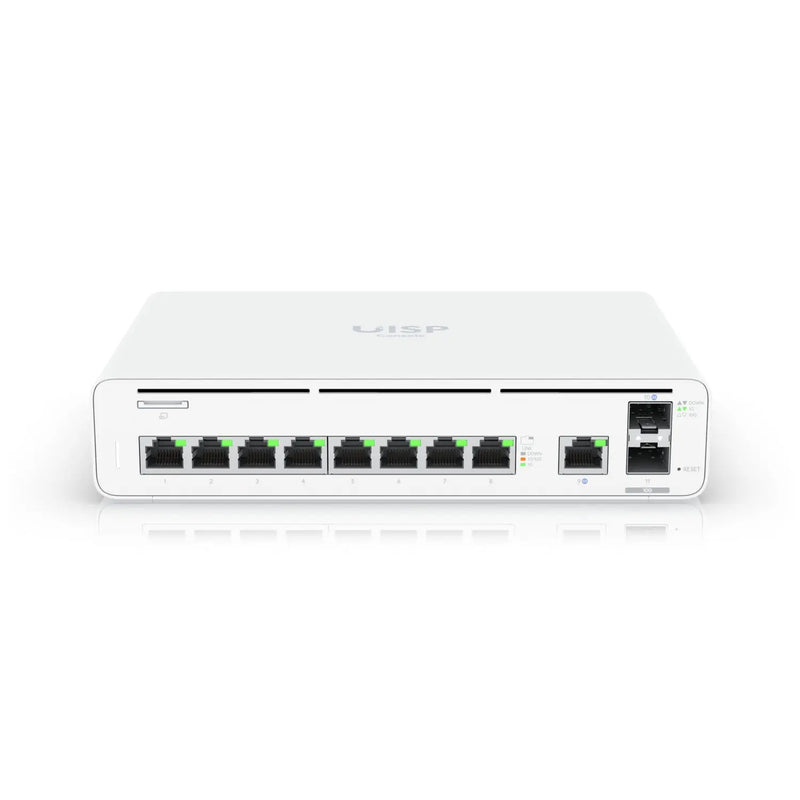 UBIQUITI UISP-CONSOLE Switch integrado 8 Puertos  LAN RJ45Puerta de enlace LAN SFP+ de 10 G y dos puertos WAN SFP+ de 10 G y RJ45 GbE