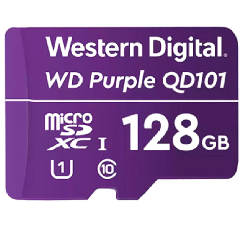 WESTERN DIGITAL WDD128G1P0C, Memoria MicroSD Flash WD Púrpura 128GB exclusivo para videovigilancia 24x7