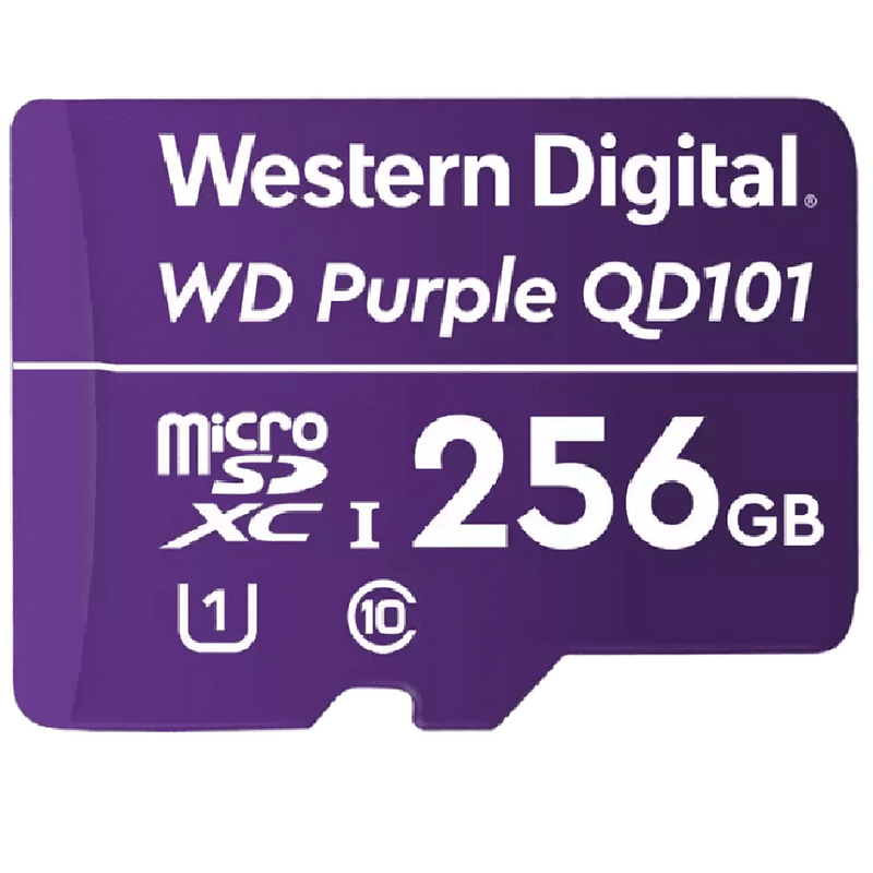 WESTERN DIGITAL WDD256G1P0C, Memoria MicroSD Flash WD Púrpura 256GB exclusivo para videovigilancia 24x7