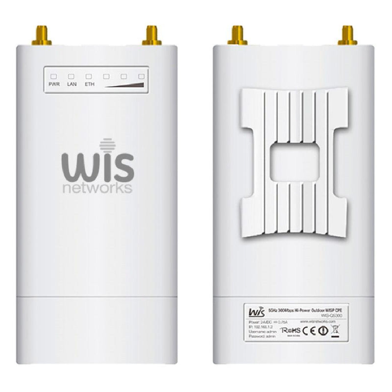 WIS NETWORKS WIS-S5300, RADIO Estación base 5GHZ, ACCES POINT CPE MiMo 2x2 hasta 500mW sin antena 2x SMA RP Hembra GbE - ARTEUS