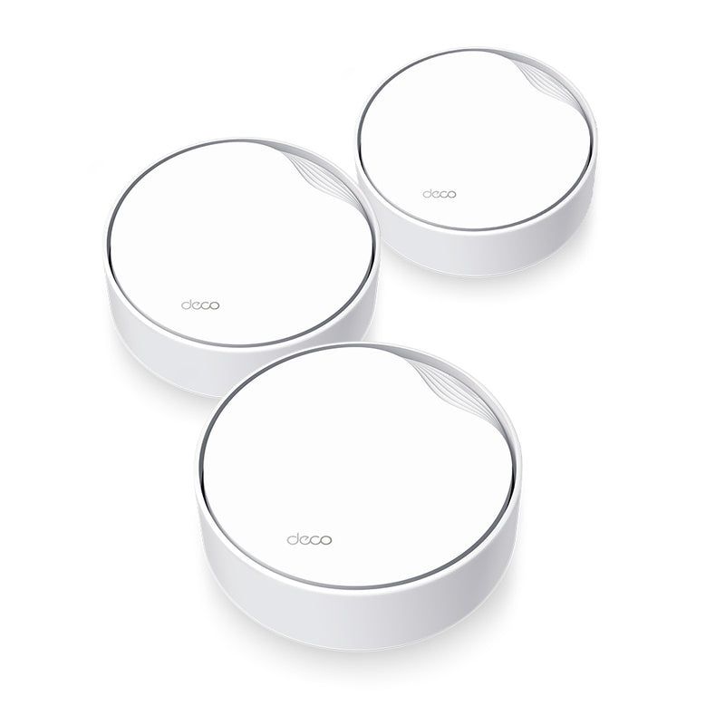 TP-LINK DECO X50-PoE(3-pack), Pack x3 Sistema WiFi 6 MESH AX3000 para todo el hogar con PoE. Doble banda AI. Control por voz Alexa. Multi escenario