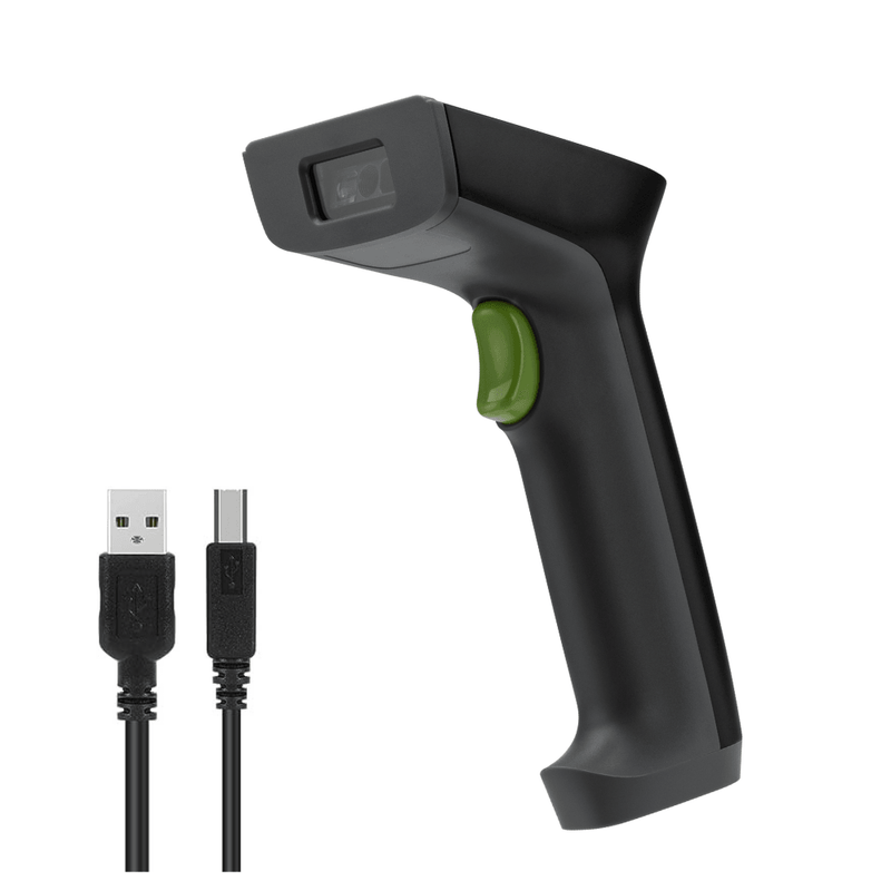 ZKTECO ZKB101S, Lector escáner digital de códigos de barra pistola de mano con conexión USB cableado. Lectura 1d. Accesorio para facturación electrónica pos - ARTEUS