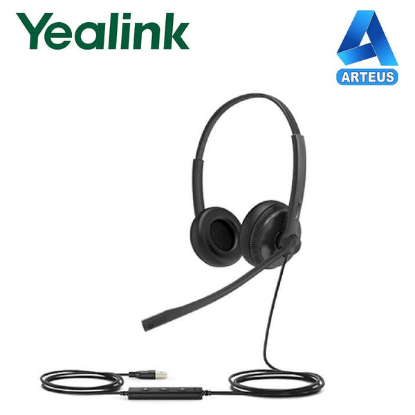 Auricular doble profesional YEALINK UH34 Dual Audifonos para central telefonica call center, USB plug-and-play - ARTEUS