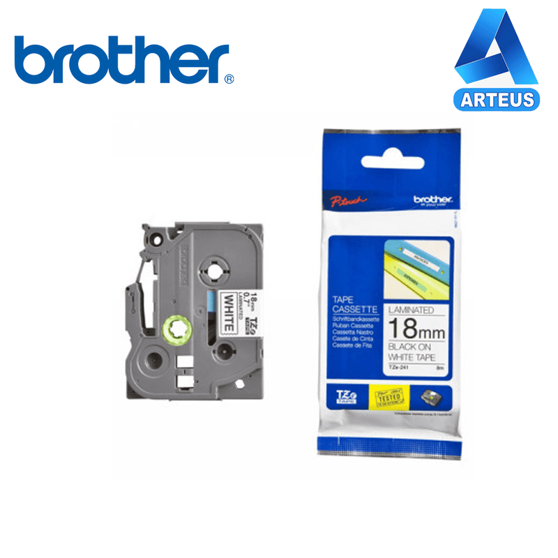 BROTHER TZE-241 - CINTA STD BLANCO 18MM (TZE-241) - ARTEUS