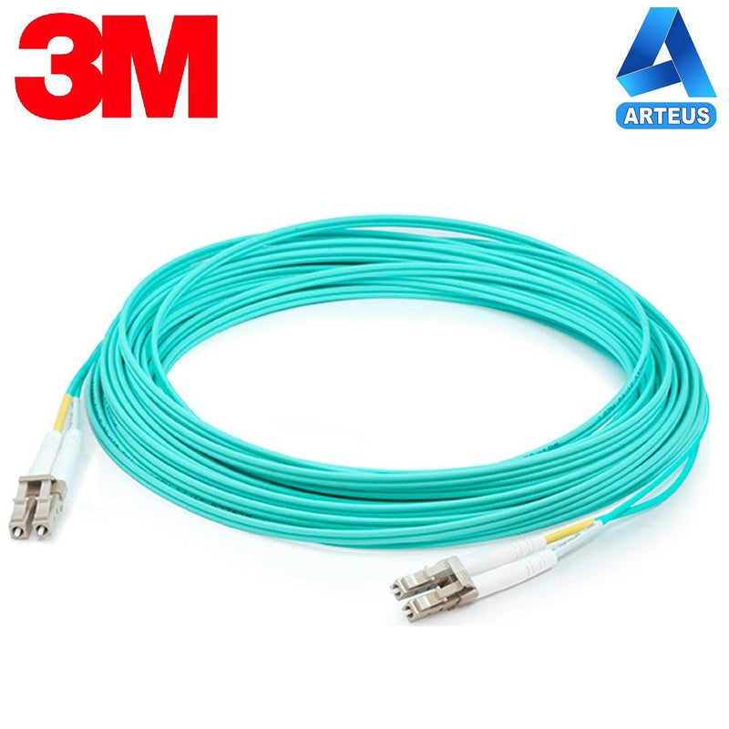 Cable Patch Cord de Fibra Optica OM3 Multimodo LC/LC Duplex 50dB 9/125um AQUA 03 METROS, 3M BDUDU-CB0003 - 8010-3-LCLC-MM-3-A-D - ARTEUS