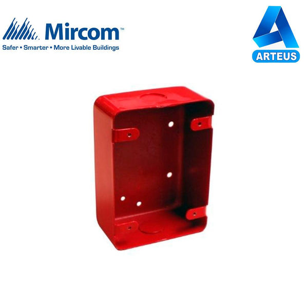 Caja de montaje para estacion manual doble accion MIRCOM BB-700 hecho en aluminio color rojo para usar en pared interior - ARTEUS