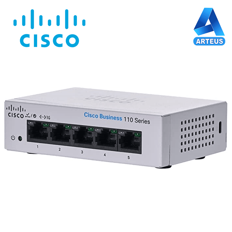 CISCO CBS110-5T-D-NA - SWITCH CISCO BUSINESS MODELO CB110 CON 5 PUERTOS 10/100/1000 & MONTAJE PARA ESCRITORIO. - ARTEUS