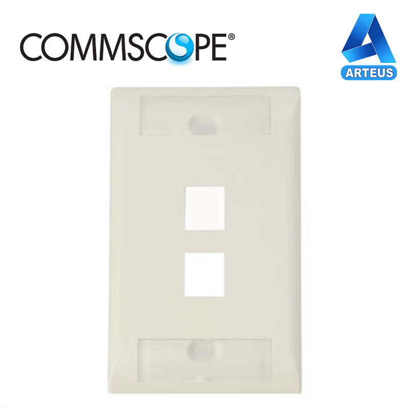 COMMSCOPE 1-2111009-1, Placa de pared 2 puertos | marfil | etiqueta - ARTEUS