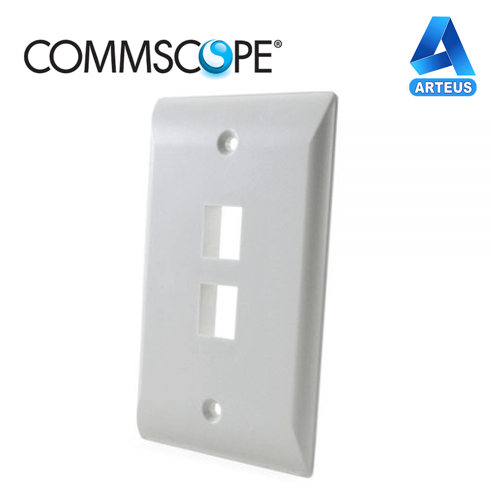 COMMSCOPE 1-2111022-3, Placa de pared 2 puertos | blanco | simple - ARTEUS