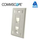 COMMSCOPE 1375155-1, Placa de pared 2 puertos angular | almendra | etiqueta - ARTEUS