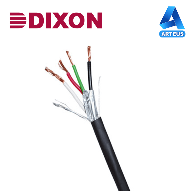 DIXON 8012 LSZH, Cable multiconductor de audio, control e instrumentación 4 conductoresx18 awg negro - lszh-305m-300v - ARTEUS