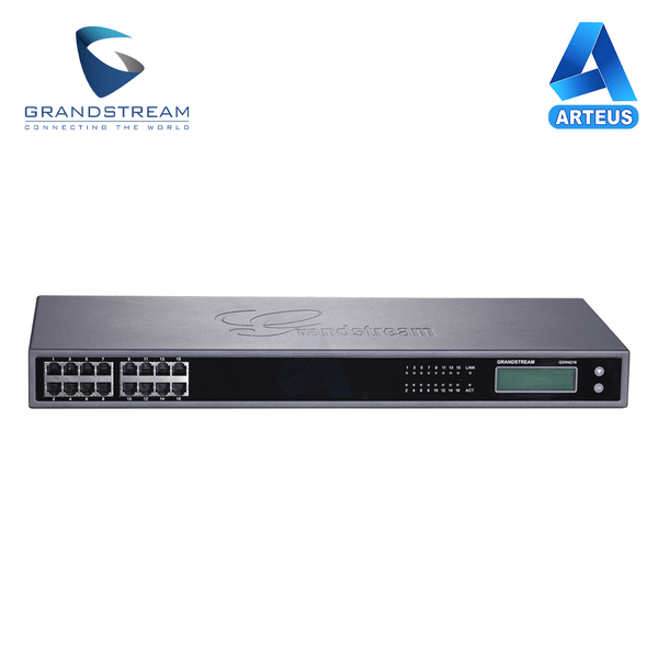 Gateway VOIP analogico FXS GRANDSTREAM GXW4216 16 puertos FXS, pantalla grafica. Soporta fax y funciones de telefonia. - ARTEUS