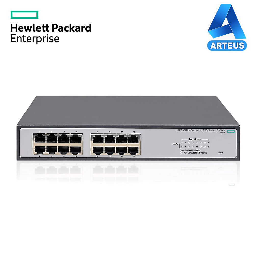 HPE ARUBA JH016A#ABA - Switch HP 1420-16G, 16 puertos RJ-45 LAN GbE. - ARTEUS