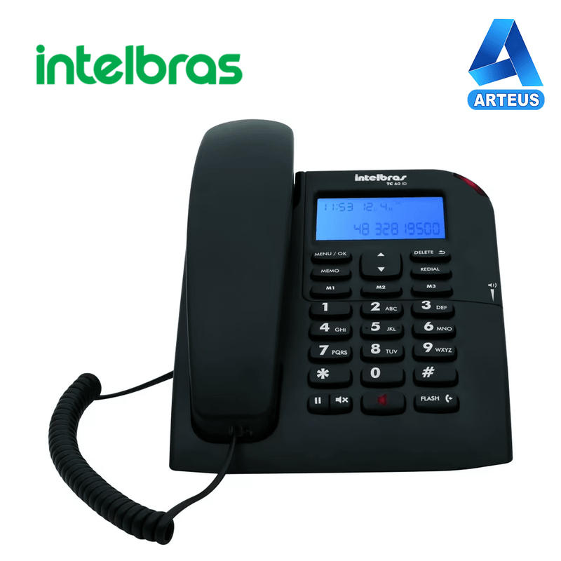 INTELBRAS 4000074 - TC60 ID NEGRO-B - TELÉFONO ALÁMBRICO CID FSK / DTMF - ARTEUS