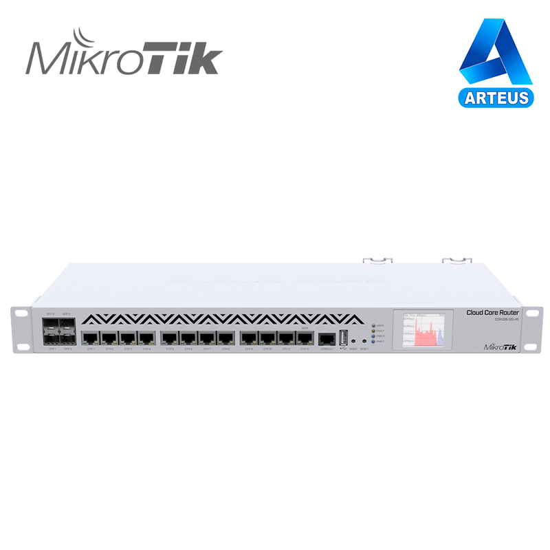 MIKROTIK CCR1036-12G-4S - CLOUD CORE ROUTER, CPU 36 NÚCLEOS, THROUGPUT 16GBPS / 24MPPS, 12P GIGABIT ETHERNET, 4P SFP Y 4 GB DE MEMORIA - ARTEUS