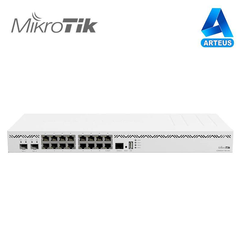 MIKROTIK CCR2004-16G-2S+ - CLOUD CORE ROUTER 16 PUERTOS GIGABIT | 2P SFP+| ROUTER OS L6 - ARTEUS