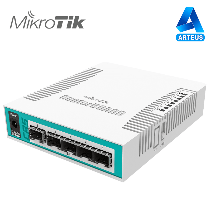 MIKROTIK CRS106-1C-5S - CLOUD ROUTER SWITCH 128 MB DE RAM, 1 PORTA COMBO (GIGABIT ETHERNET OU SFP), 5 X SFP - ARTEUS