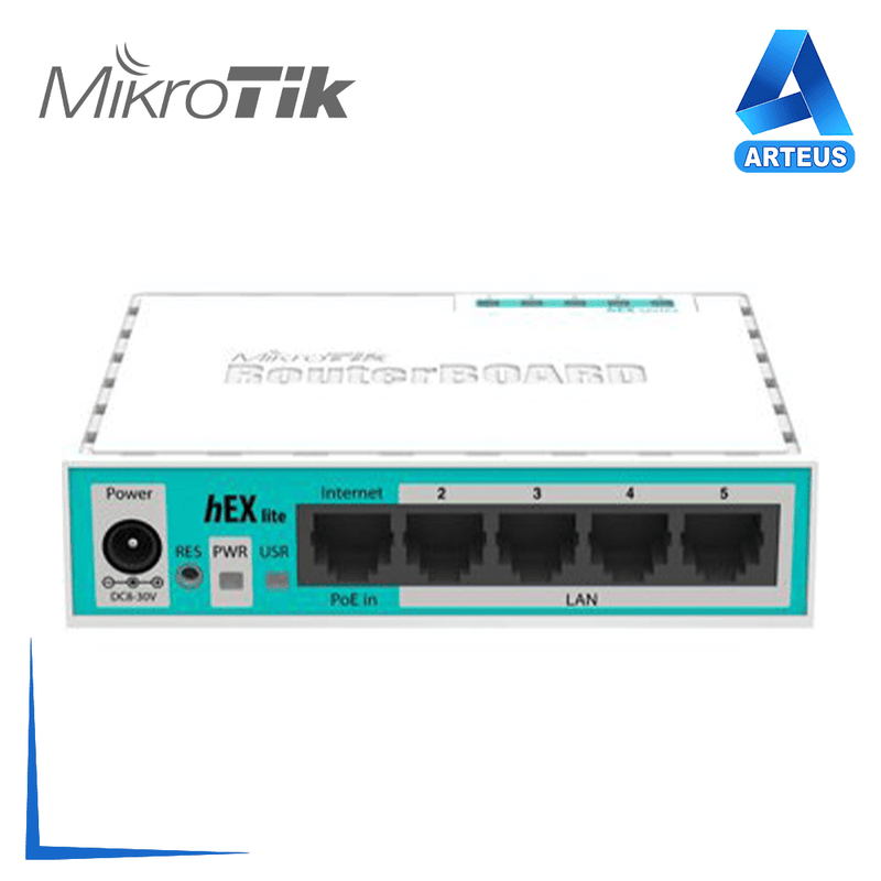 MIKROTIK RB750r2 - ROUTER BOARD 4 LAN RJ-45, 1 WAN RJ-45, PoE. - ARTEUS