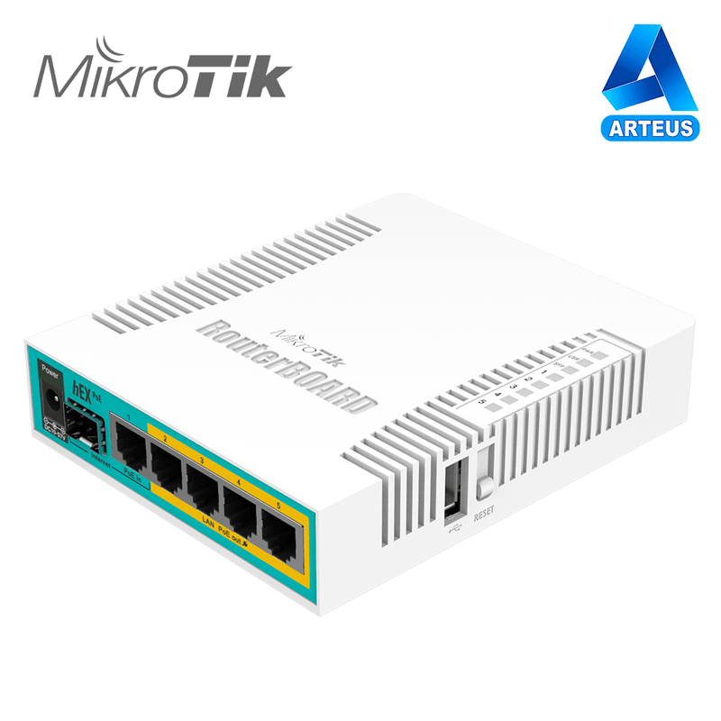 MIKROTIK RB750UPr2 - (HEX POE LITE) ROUTERBOARD, 5 PUERTOS FAST ETHERNET, 4 CON POE PASIVO, 1 PUERTO USB - ARTEUS