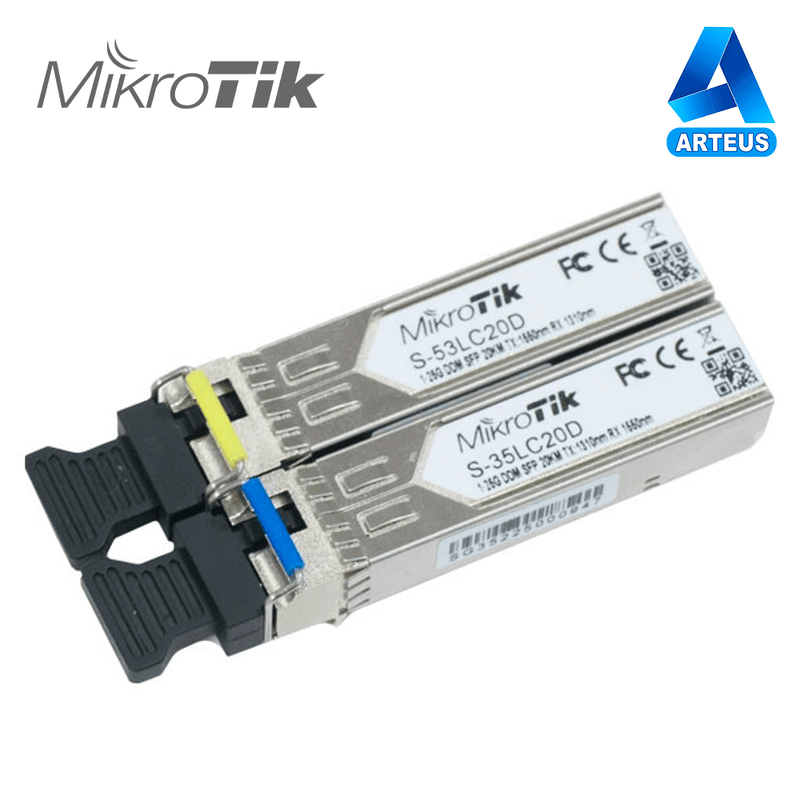 MIKROTIK S-3553LC20D - Modulo Transceiver SFP MONOMODO 1.25G 2-PACK 20km - ARTEUS