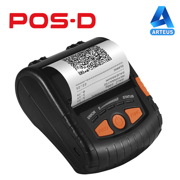 POS-D PT 380 - IMPRESORA TICKETERA TERMICA PORTATIL BLUETOOTH/USB /80MM - ARTEUS