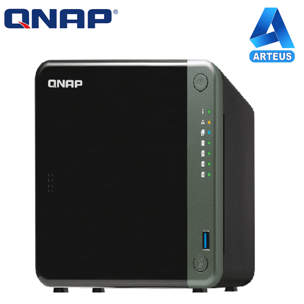 QNAP TS-453D-8G-US _ 4-Bay Desktop NAS. Intel Celeron Gemini Lake J4125 quad-core 2.0GHz with 8GB DDR4 RAM, 2 x 2.5GbE, 1 x PCIe Gen2 x2 slot for network/storage expansion. - ARTEUS